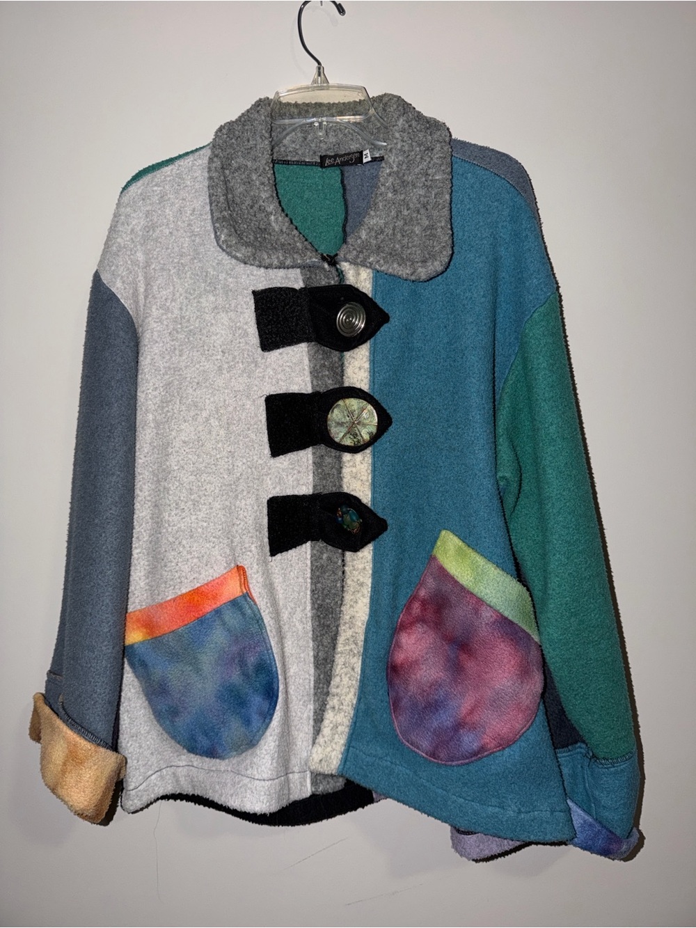 Vintage Lee Andersen Colorblock Patchwork Women's Fleece Jacket - Multicolor